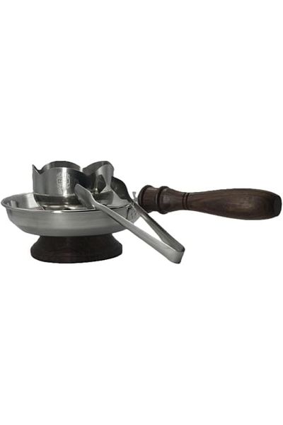 Ajmal Premium Deulex Lahab Incense Burner/Madkhan with Wooden Handle, Anti-Slip Base