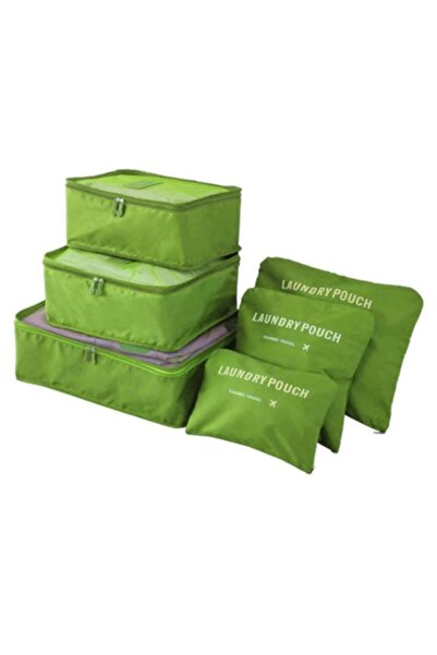 BellFyd Set 6 Piese Organizator Bagaje Calatorie, Rezistente la Apa - Verde