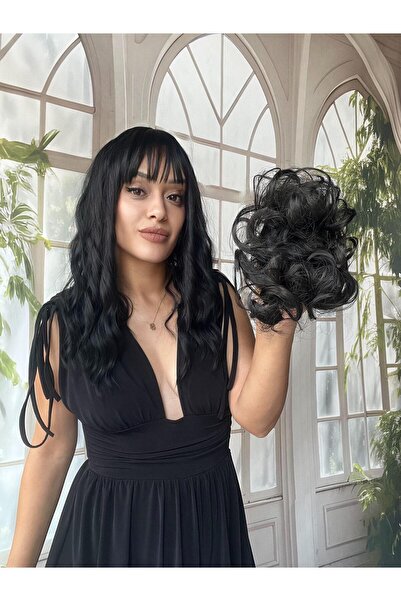 Suzan Peruk Gerçek saç dokusunda At kuyruğu Postiş Mandallı Lastikli Saç ekle...