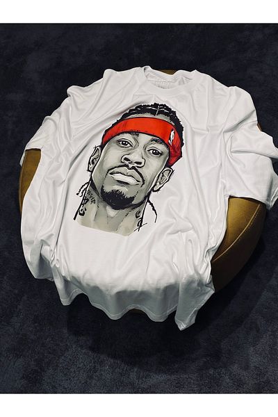 Spark Collection Λευκό μπλουζάκι Allen Iverson 100% βαμβακερό Relax Mold Crew Neck