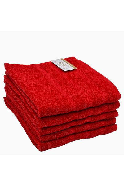 Kotonia Home Tess Jacquard Cotton Bath Towel, 400g/sqm, red, 70x130 cm