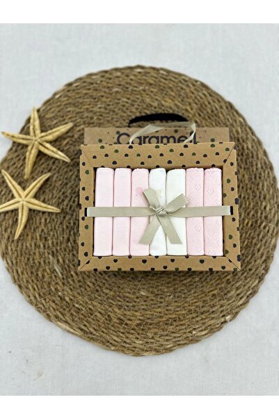 Caramell Desenli Penye Bebek Ağız Mendili 7'li