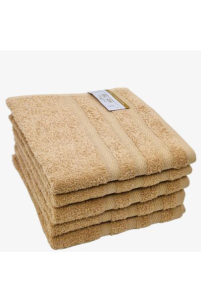 Kotonia Home Tess Jacquard Cotton Bath Towel, 400g/sqm, camel, 70x130 cm