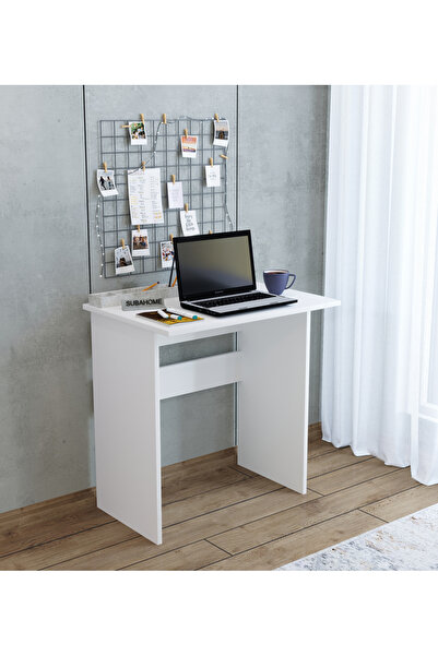 subahome Mdf Suba Home 73 cm Beyaz Çalışma Masası Ofis Bilgisayar Masası Akti...