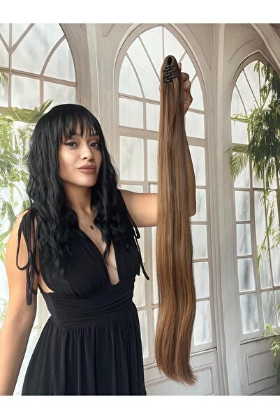 Suzan Peruk Gerçek saç dokusunda At kuyruğu Postiş Mandallı Tokalı Saç eklentisi