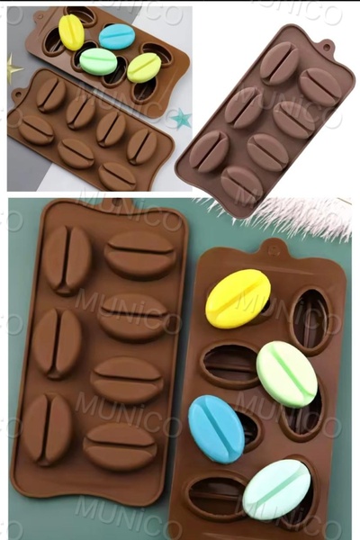 Munico Kahve Çekirdeği Şeklinde Pratik Silikon Çikolata Kalıbı Esnek Silikon ...