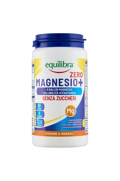 Equilibra Magnesium + Zero, Sugar Free - with 3 Magnesium Salts (Pidolate, Bisglycinate, Carbonate), 80 doses