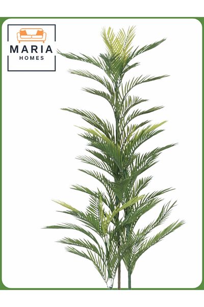 MARIA HOMES Artificial Areca Palm Tree 230 cm – Tall Indoor Plant with Gray Fiber Pot
