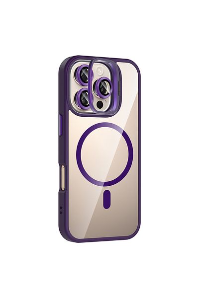 GRABONO iPhone 16 Pro Max Case Lens Protection Hard Tpu+Pc Transparent Can Be Used as a Gift and Stand