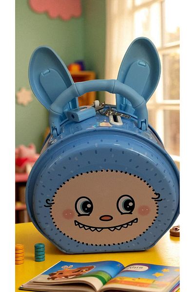 MİLAYS LİFE HOME COLLECTİON Cute Metal Lobubu Piggy Bank with Lock Protection