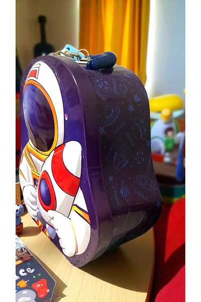 MİLAYS LİFE HOME COLLECTİON Cute Metal Astronaut Piggy Bank with Lock Protection