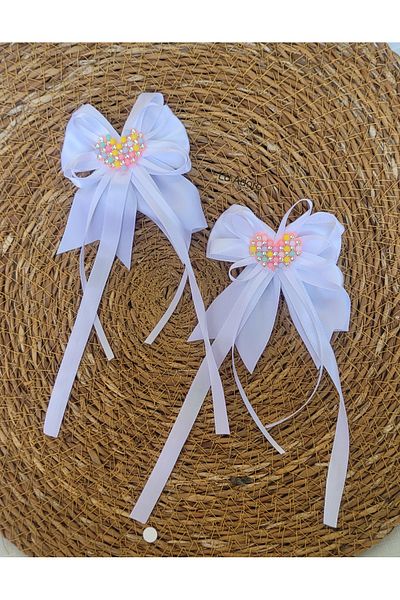 LO ADORO 2 Pieces Bow Girl Child Buckle Pink Black Red Fuchsia White Buckle Hair Accessory