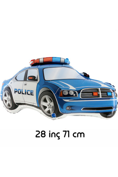 parti pera Polis Temalı Doğum Günü Balon Seti Lacivert Happy Birthday Folyo Balon Polis Arabası Folyo Balon