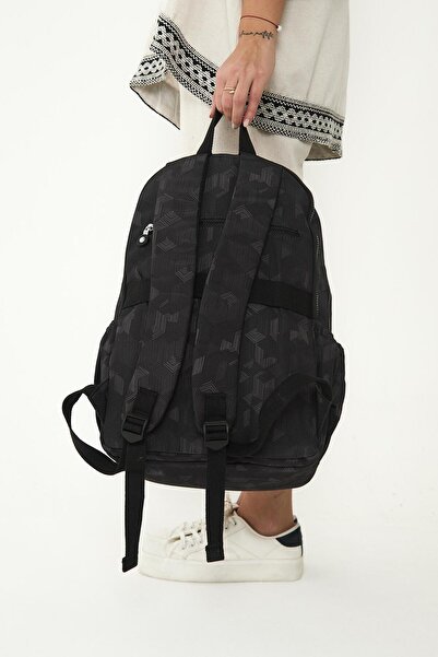 H&D COLLECTİON Unisex Water Resistant Large Size Crinkle Fabric Multi-Eye Laptop School and Travel Backpack 3062