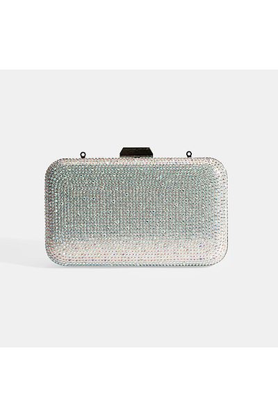 Desa Women's Silver Stone Detailed Portfolio Evening Bag