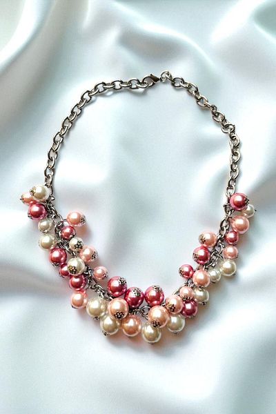 PETEK AKSESUAR Colorful Pearl Collar Necklace