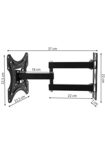 ELARO Suport TV Reglabil HDL-117B, 14-42 inch, Prindere pe Perete, Inclinare, VESA 200x200 mm, Otel