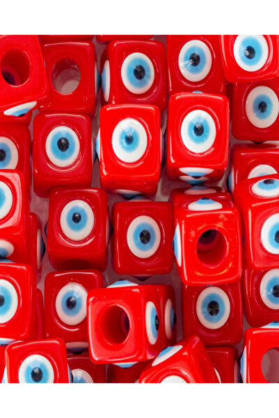 312 KONSEPT 8 BUCĂȚI CUIBĂ DE PLASTIC Mărgele cu ochi rău roșu 2,5 CM