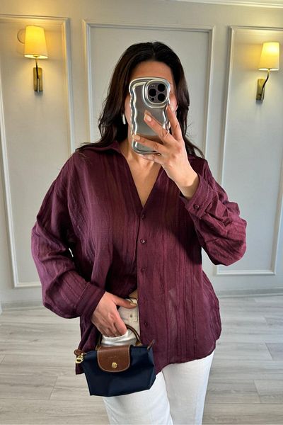 Lavanta Tekstil Transparent Oversize Shirt