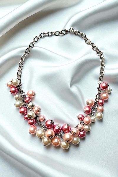 PETEK AKSESUAR Colorful Pearl Collar Necklace