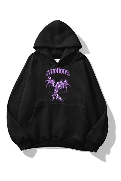 Tarzsokak Unisex φούτερ Emotions Hoodie Black
