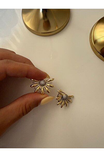 HOUSEKİ Zircon Stone Half Flower Earrings