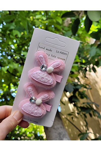 LO ADORO 2-комплект плюшевих кроликових вушок з цирконом для дівчаток Спеціал...