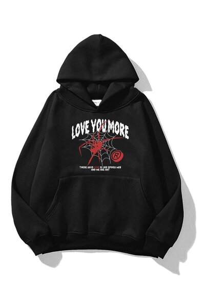 Tarzsokak Unisex majica sa kapuljačom "Love You More" crna