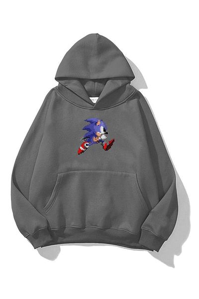 Kalic Studio Unisex Sonic Sweatshirt Hoodie Gray