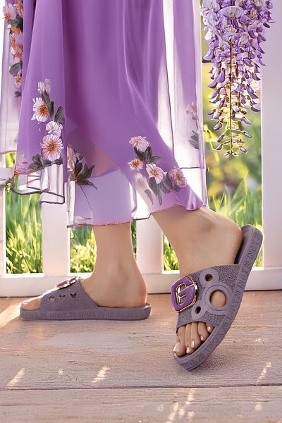 Modafırsat Women's Slippers Non-Slip Waterproof Stylish Home Out Beach Summer Daily Slippers
