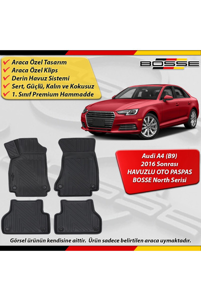 BOSSE North Audi A4 Paspas Araca Özel (B9) 2016 2025 Arası Derin Havuzlu 3D P...
