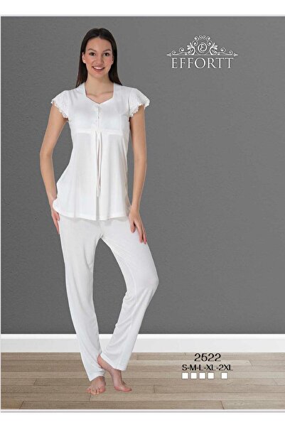 EM&FA TEKSTİL Maternity Ecru Pajama Set