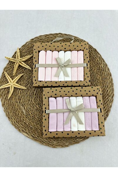 Caramell Desenli Penye Bebek Ağız Mendili 2x7'li 2 Paket