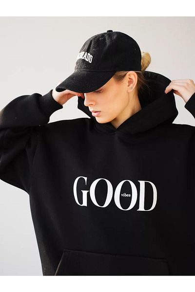 Kalic Studio Cupla Unisex Big Good Vibes Sweatshirt Black