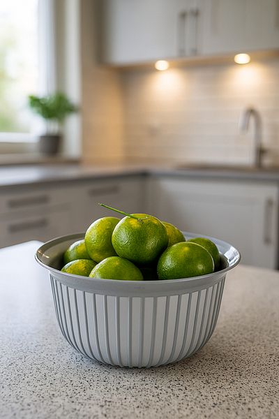 Melkan Home Fruit Bowl Premium Modern Design Bowl Fruit and Vegetable Bowl 3 Liter Green Double Pattern Bowl - Gray