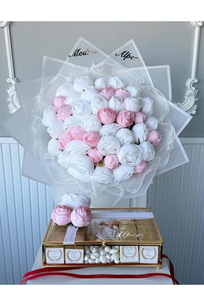 Eminönü Baskı Merkezi Kız İsteme Çikolatası 88'li ve 41 adet renkli Şakayık b...