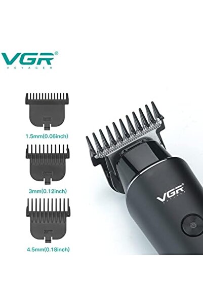 VGR V-937 Professional Cordless Hair Clipper With Usb Charging Cable, Led Display, Stainless Steel B