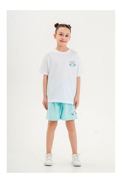 LC Waikiki Crew Neck Girls T-Shirt and Shorts