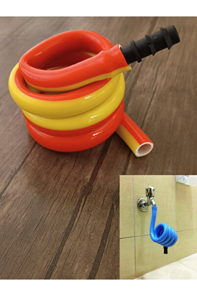 YILDIZ Wc Hortummatik Spiral Taharet Hortumu (Sarı-Kırmızı)
