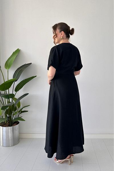 MaziButik Single Brooch Dress Black