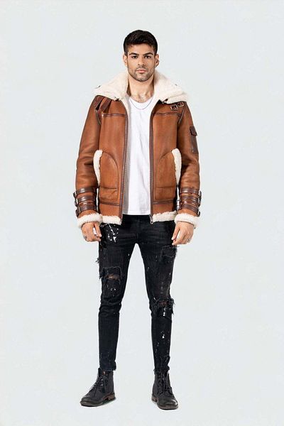 SVELG Legacy - Brown Sheepskin Bomber Jacket