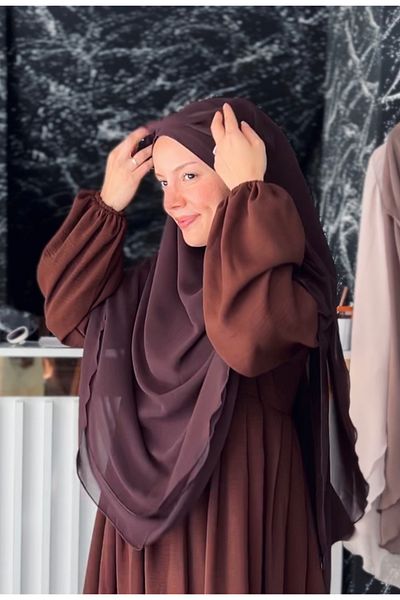 Fashion journey Shaded Oval Soufflé Long Size Hijab Hajj Umrah