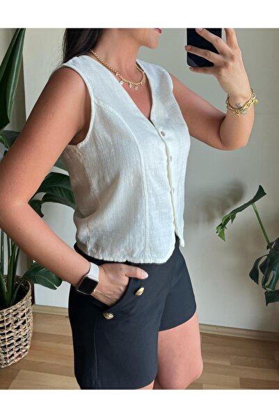 Butik Taş Keten Yelek