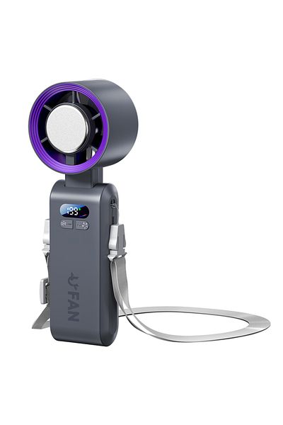OEM Portable, handheld, foldable fan, digital display, 199 speed settings, 4000 mAh