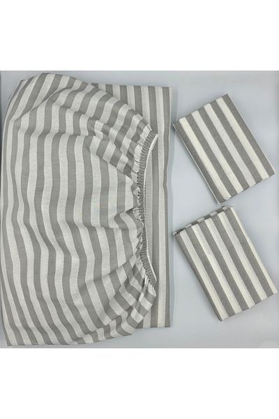 pınarhome collectıon Fabric Fitted Sheet + Pillow Case with Cover for Pad Beds (Corner Depth 30 cm) New Season***