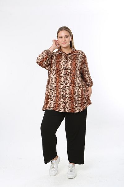 XL Modam cămașă de damă cu model lycra viscoză mărime mare