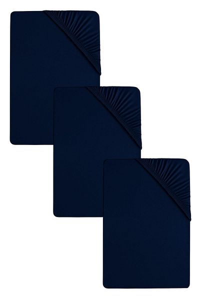 COTENCONCEPT 3 Plain Cotton Single Sheets 80 X 200 + 30 cm Elastic Combed Cotton Sheets