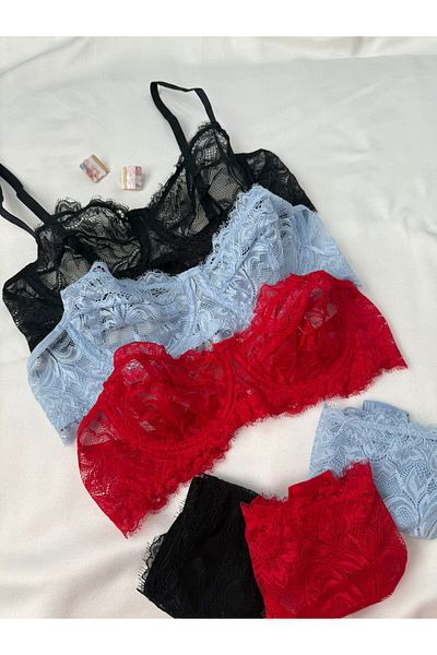 İNKO İÇ GİYİM Set de 6 sutien fără căptușeală din dantelă