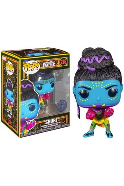 Funko Pop! Marvel Black Light Vinyl Figure Collection MCU Glow Toy (Shuri)