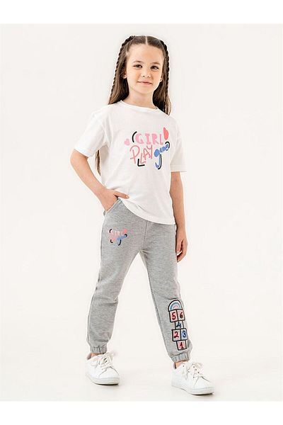 LC Waikiki Crew Neck Baby Girl T-Shirt and Sweatpants